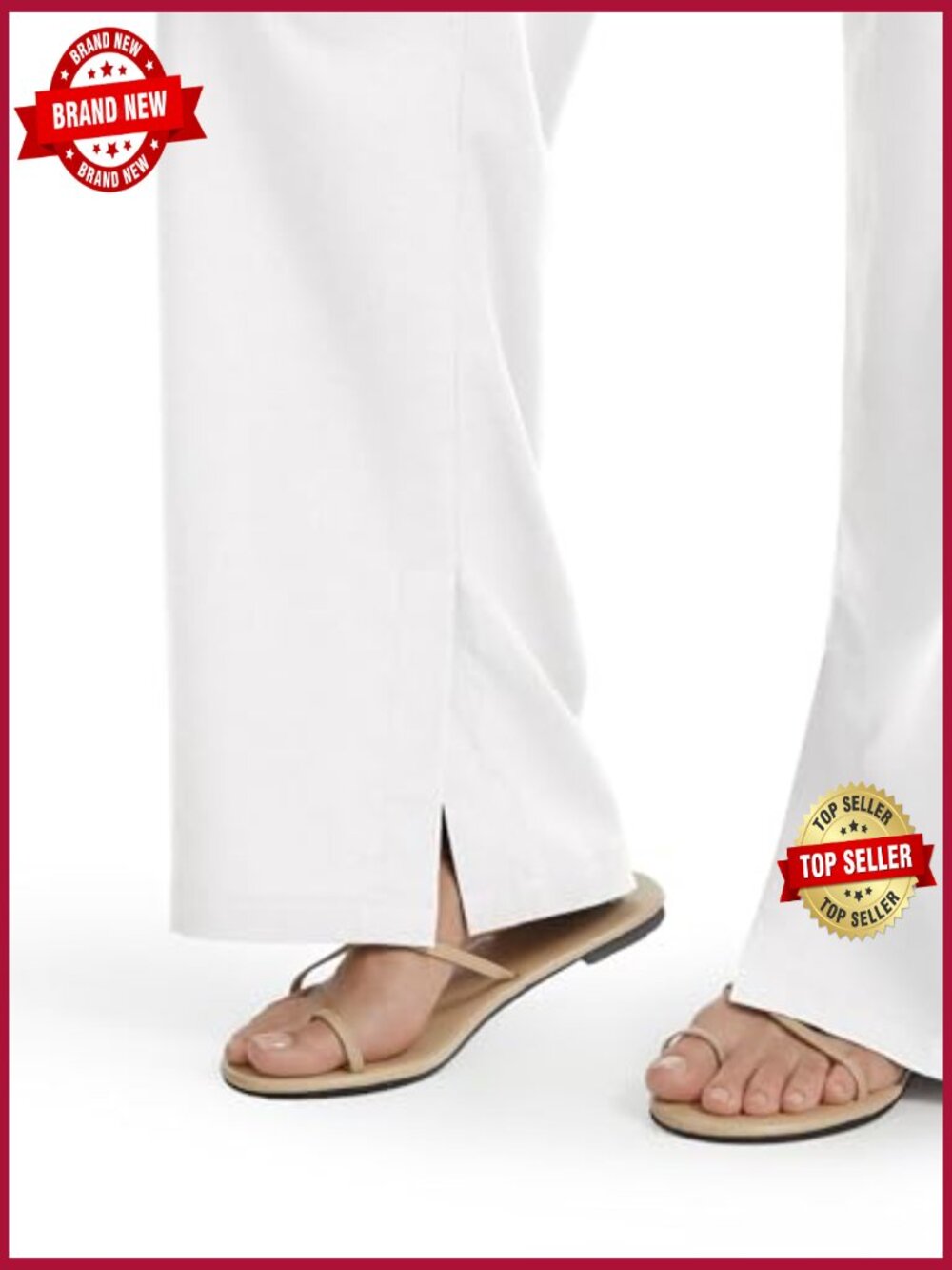 Linen Pants Wide Leg Side Slit Palazzo 32/34/36 Inseam Pockets - Picture 2 of 7
